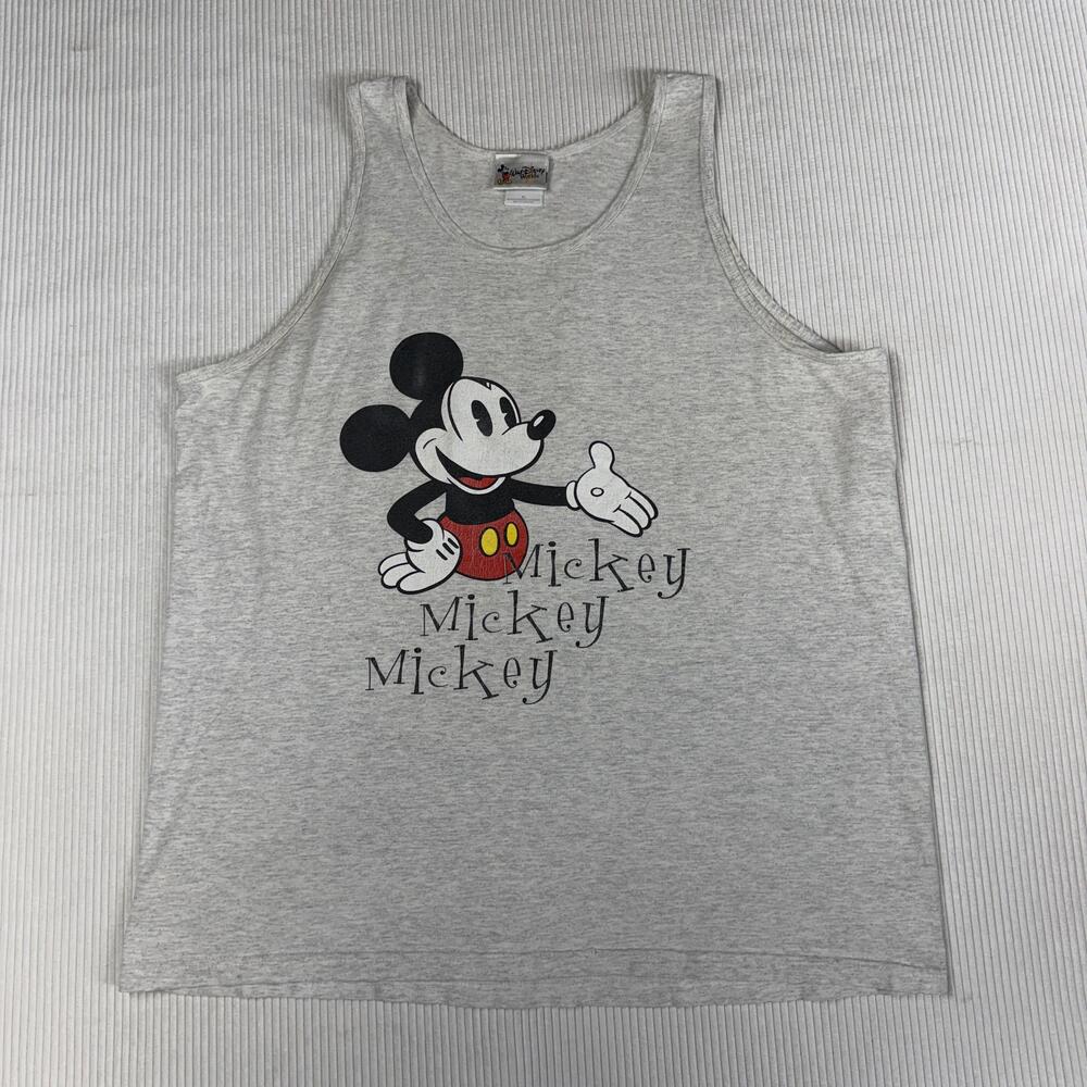 Disney Shirt Mens XL Gray Mickey Mouse Mickey Mickey Tank Top Tee Disney World
